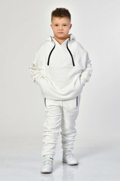 Noori Cepli, Fermuarlı Erkek Çocuk Eşofman Altı  - Beyaz