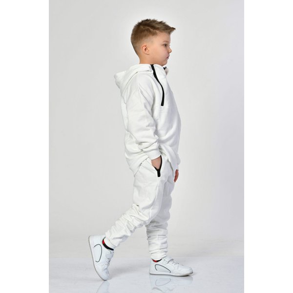 Noori Cepli, Fermuarlı Erkek Çocuk Eşofman Altı  - Beyaz