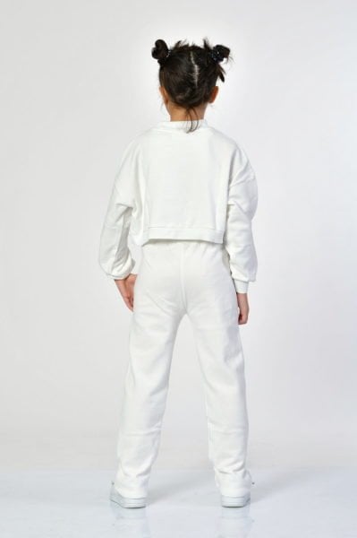 Noori Cepli, Fermuarlı Kız Çocuk Eşofman Altı  - Beyaz