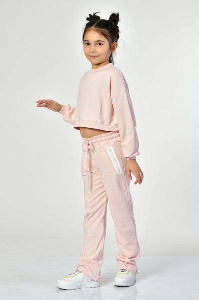 Noori Cepli, Fermuarlı Kız Çocuk Eşofman Altı  - Pembe