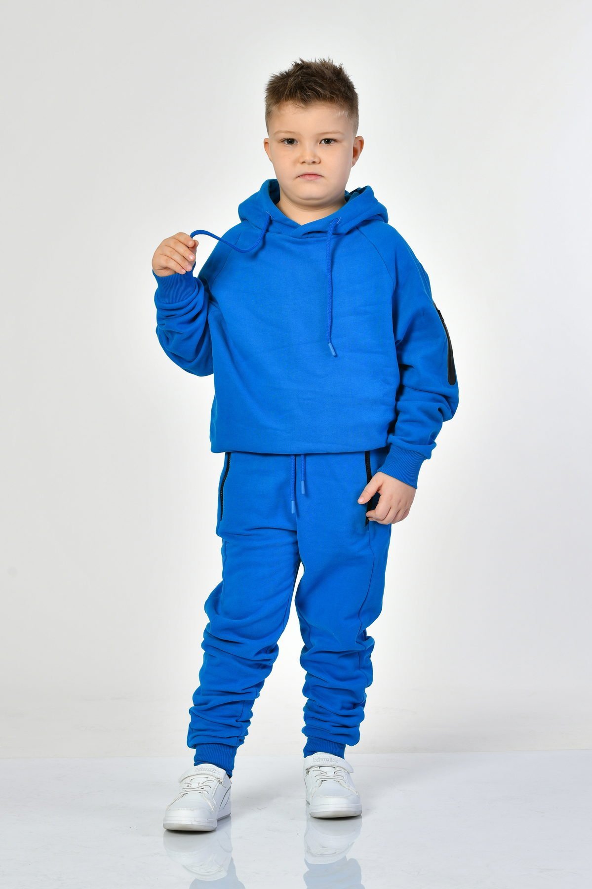 Noori Kapüşonlu Erkek Çocuk Sweatshirt  - Saks Mavisi