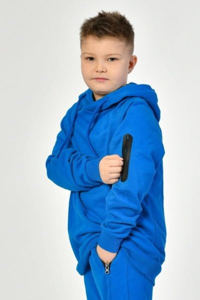 Noori Kapüşonlu Erkek Çocuk Sweatshirt  - Saks Mavisi