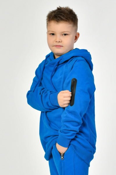 Noori Kapüşonlu Erkek Çocuk Sweatshirt  - Saks Mavisi