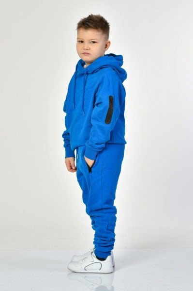 Noori Kapüşonlu Erkek Çocuk Sweatshirt  - Saks Mavisi