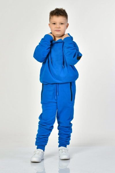 Noori Kapüşonlu Erkek Çocuk Sweatshirt  - Saks Mavisi