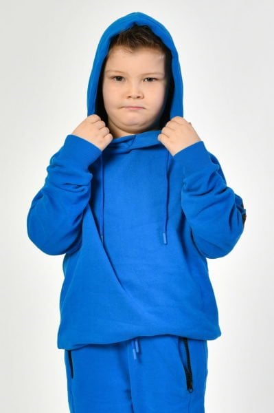 Noori Kapüşonlu Erkek Çocuk Sweatshirt  - Saks Mavisi