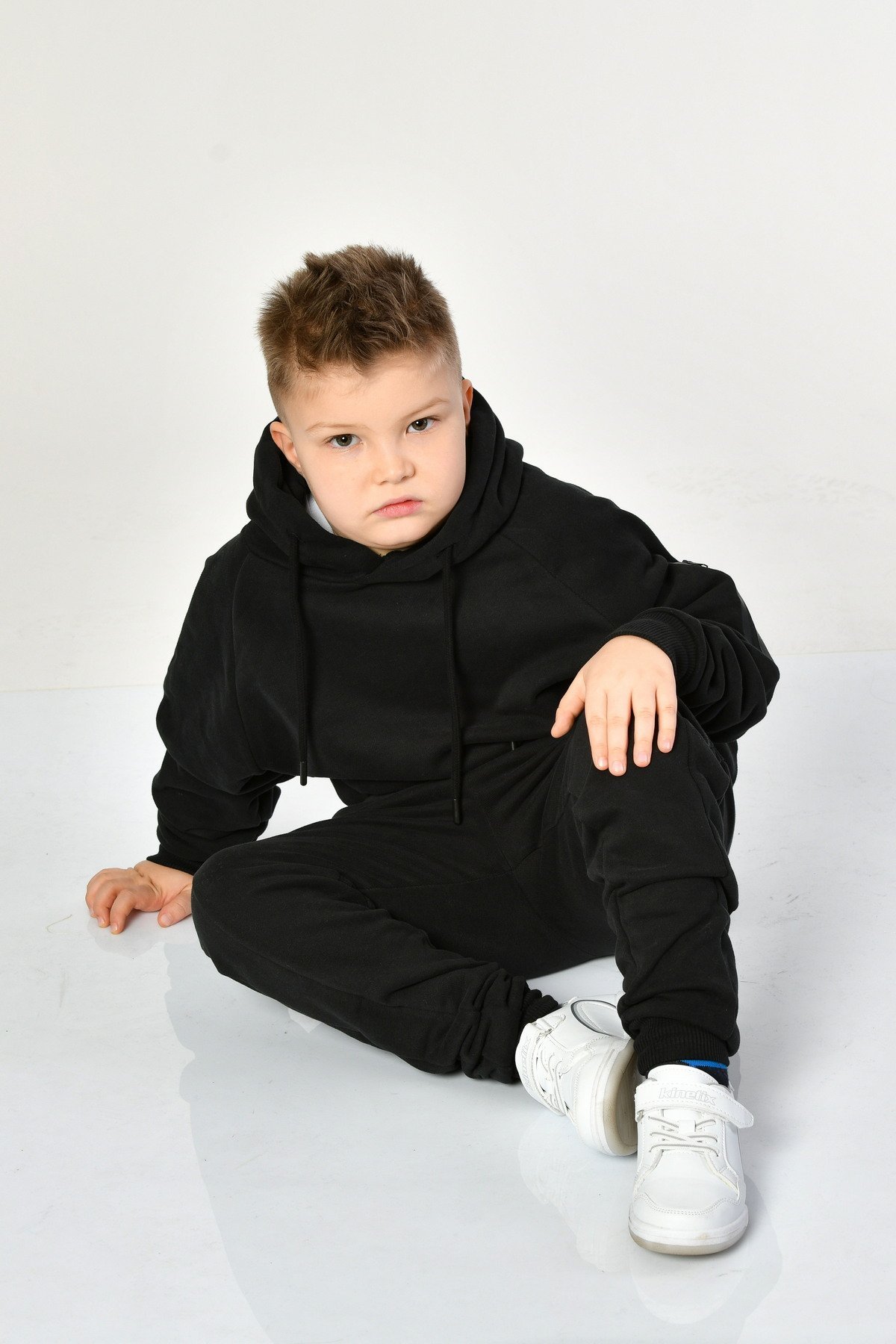 Noori Kapüşonlu Erkek Çocuk Sweatshirt  - Siyah