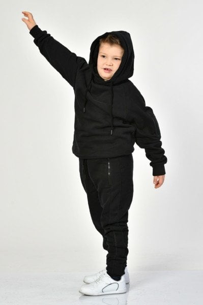 Noori Kapüşonlu Erkek Çocuk Sweatshirt  - Siyah