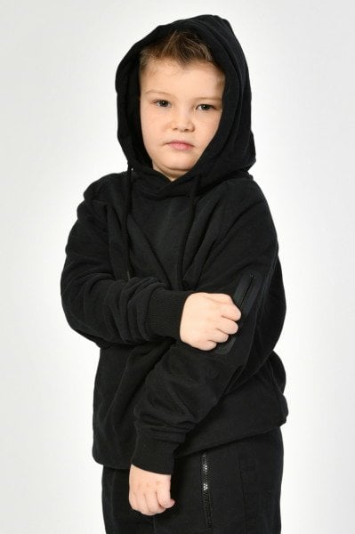 Noori Kapüşonlu Erkek Çocuk Sweatshirt  - Siyah