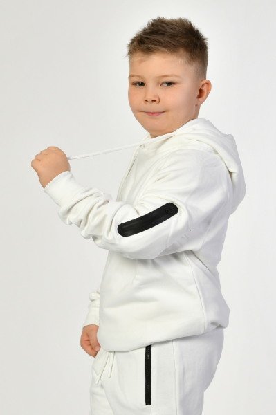 Noori Kapüşonlu Erkek Çocuk Sweatshirt  - Beyaz