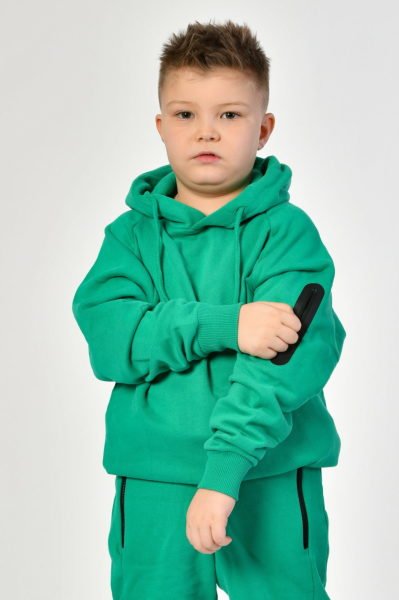 Noori Kapüşonlu Erkek Çocuk Sweatshirt  - Yeşil