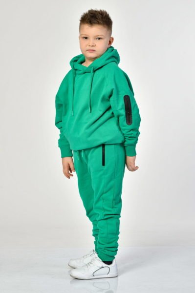 Noori Kapüşonlu Erkek Çocuk Sweatshirt  - Yeşil