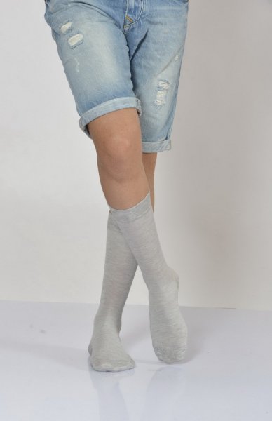 Erkek Lacoste Dokulu Soket Çorabı  - Açık Gri 6\\\'lı Paket