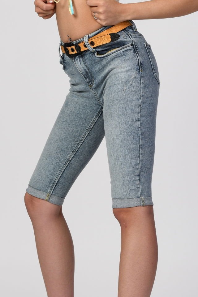 WhatsUp Kemerli Denim Kapri  - Denim