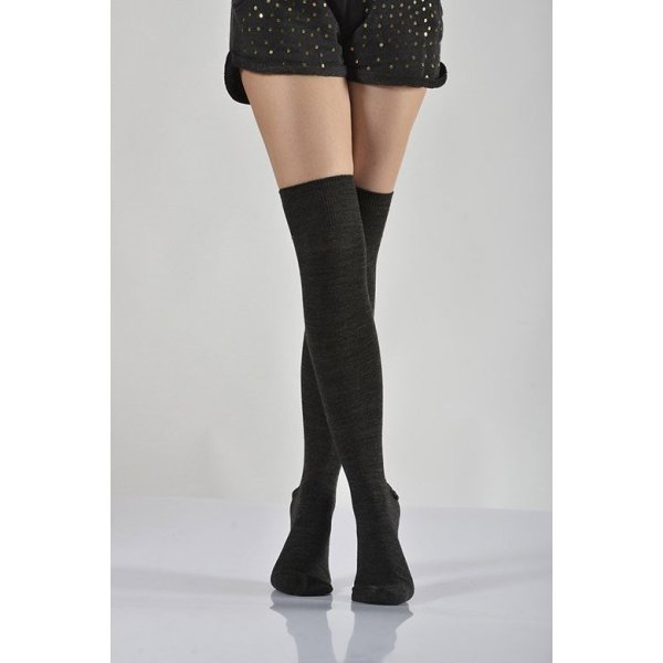 Kadın Dizüstü Çorabı  - Koyu Gri 6\\\'lı Paket