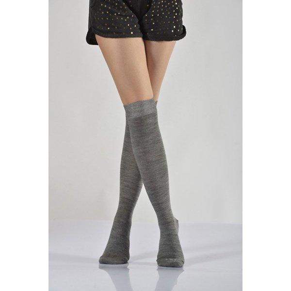 Kadın Dizaltı Çorabı  - Gri 6\\\'lı Paket