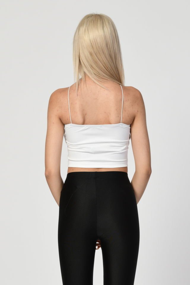 Bebe Plus Askılı Crop Top  - Beyaz