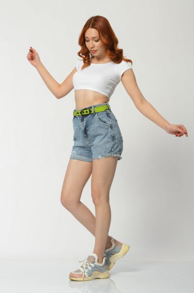 WhatsUp Yırtık Detaylı Denim Kadın Şort  - Mavi