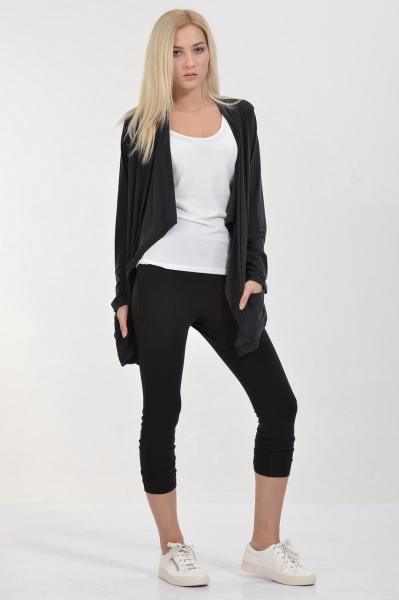 Cotton Candy Cepli Modal Kadın Hırka - Antrasit