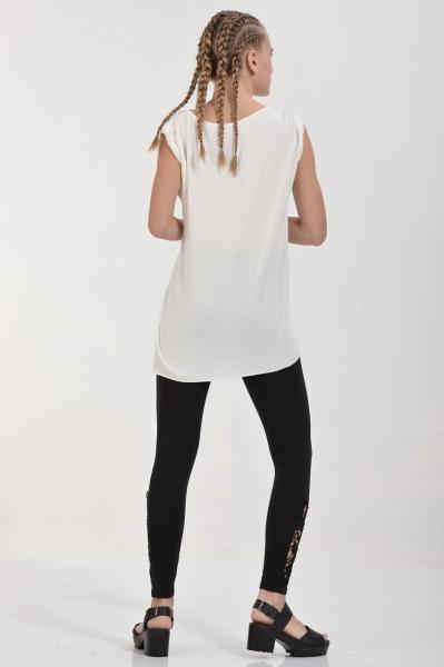 Cotton Candy Belden Düğümlü Kadın Atlet T-Shirt - Beyaz