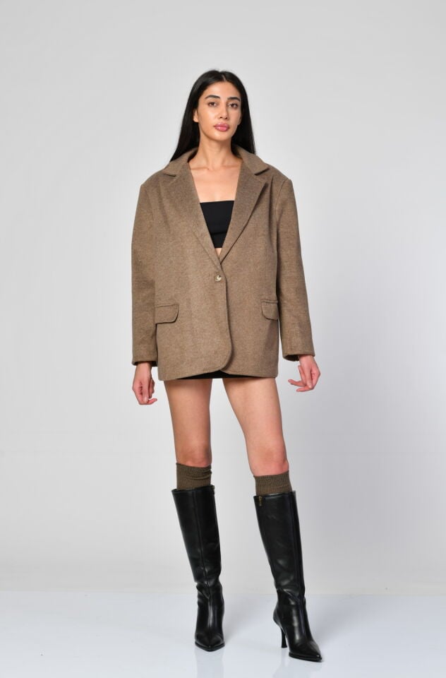 FAF Kaşe Blazer Ceket  - Vizon