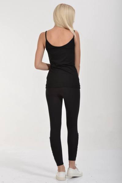 Cotton Candy İnce Askılı Basic Kadın Atlet T-Shirt - Siyah