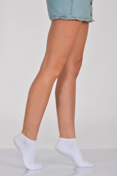 Kadın Tam Havlu Patik Çorabı   - Beyaz 3\\\'lü Paket