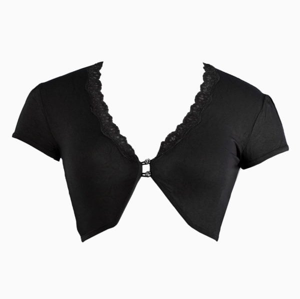 Kadın Büstiyer Bolero Bluz  - Siyah Siyah - S