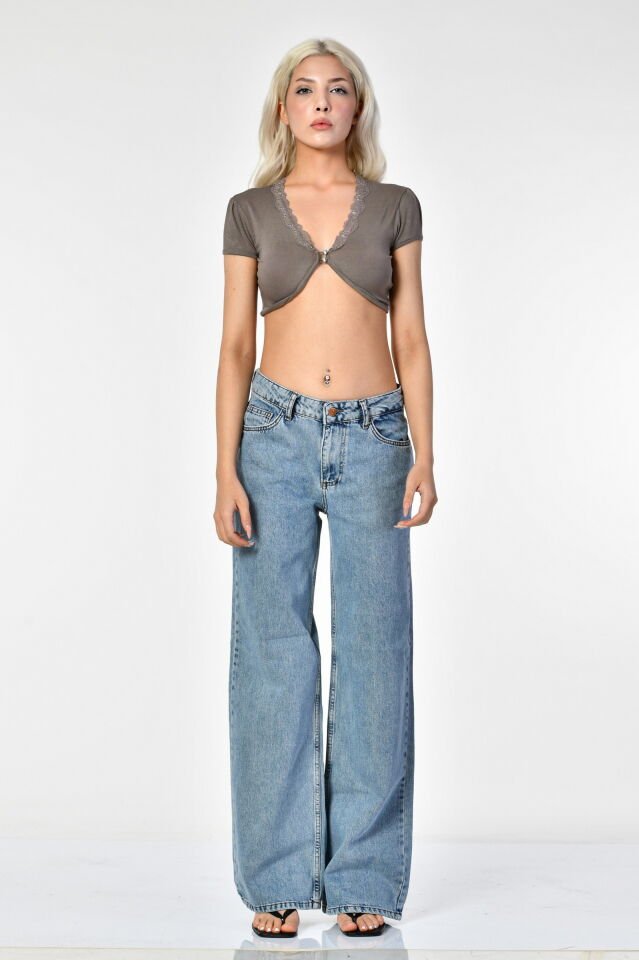 Kadın Büstiyer Bolero Bluz  - Kurşuni