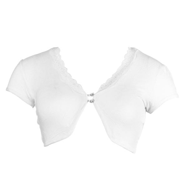 Kadın Büstiyer Bolero Bluz  - Beyaz Beyaz - XS