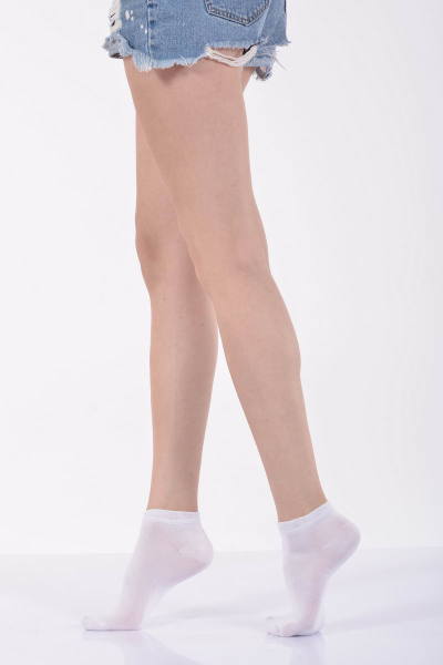 Kadın Düz Bambu Patik Çorabı   - Beyaz 3\\\'lü Paket