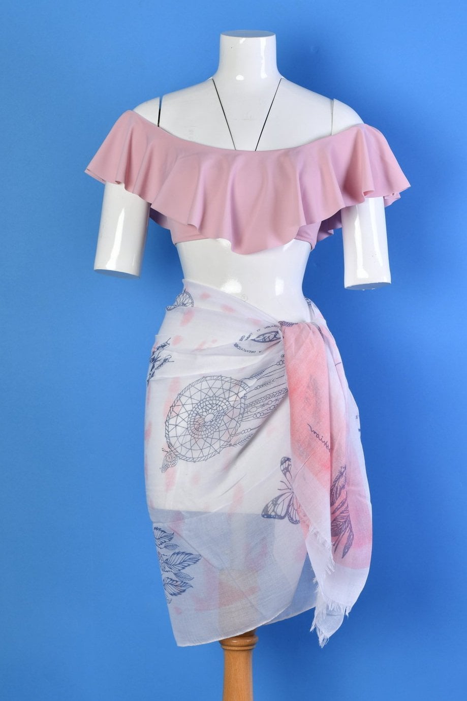 Dream Catcher (Düş Kapanı) Desenli Pareo  - Pembe Pembe