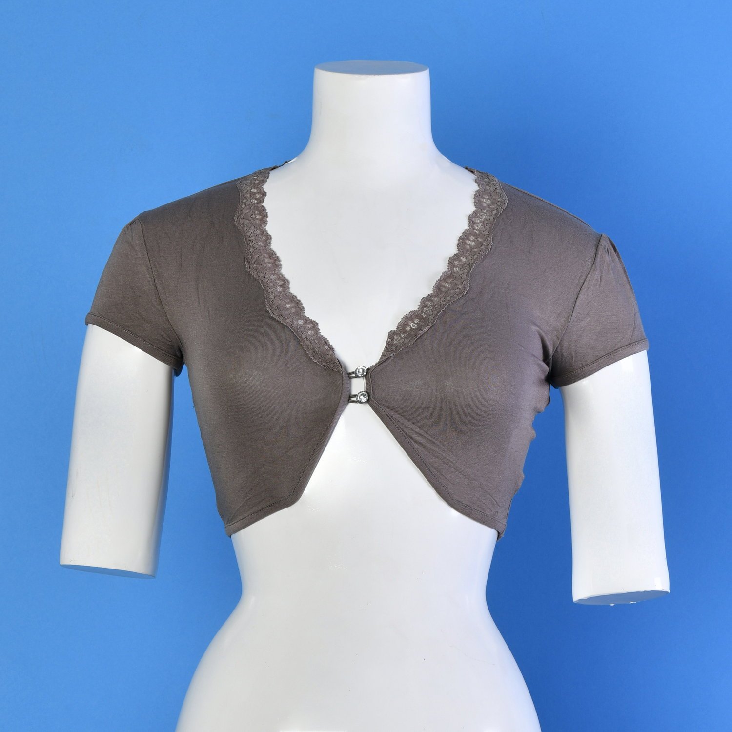 Kadın Büstiyer Bolero Bluz  - Kurşuni Kurşuni - S