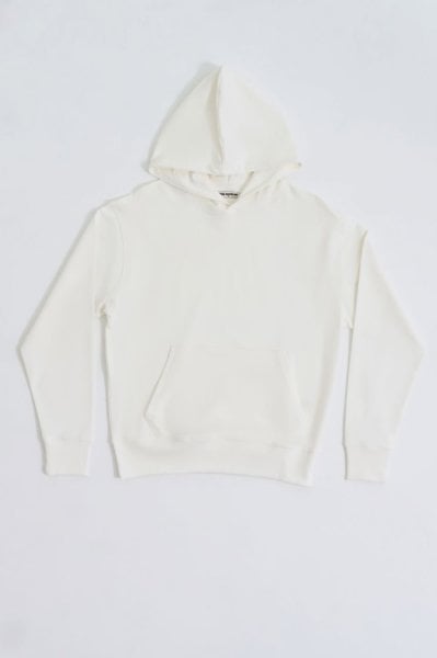 Organik Kapüşonlu Uzun Kollu Erkek Sweatshirt - Ekru