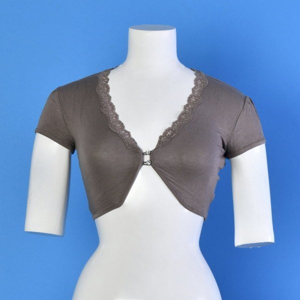 Kadın Büstiyer Bolero Bluz  - Kurşuni Kurşuni - L