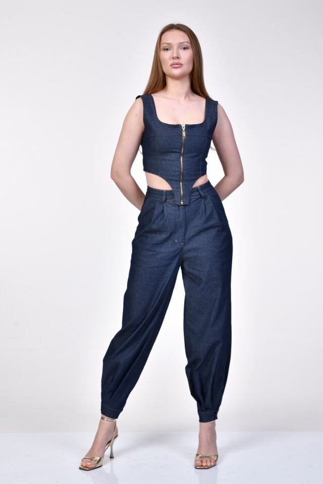 Bebe Plus Balon Fit Pantolon Denim  - Mavi
