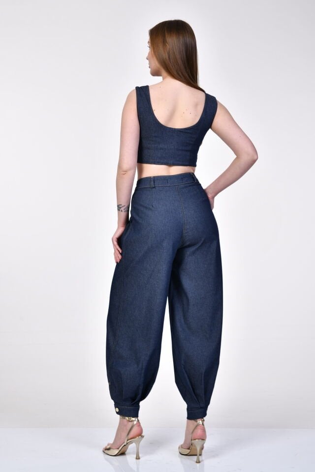 Bebe Plus Balon Fit Pantolon Denim  - Mavi