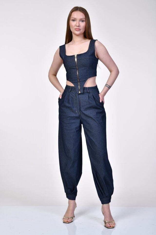 Bebe Plus Balon Fit Pantolon Denim  - Mavi