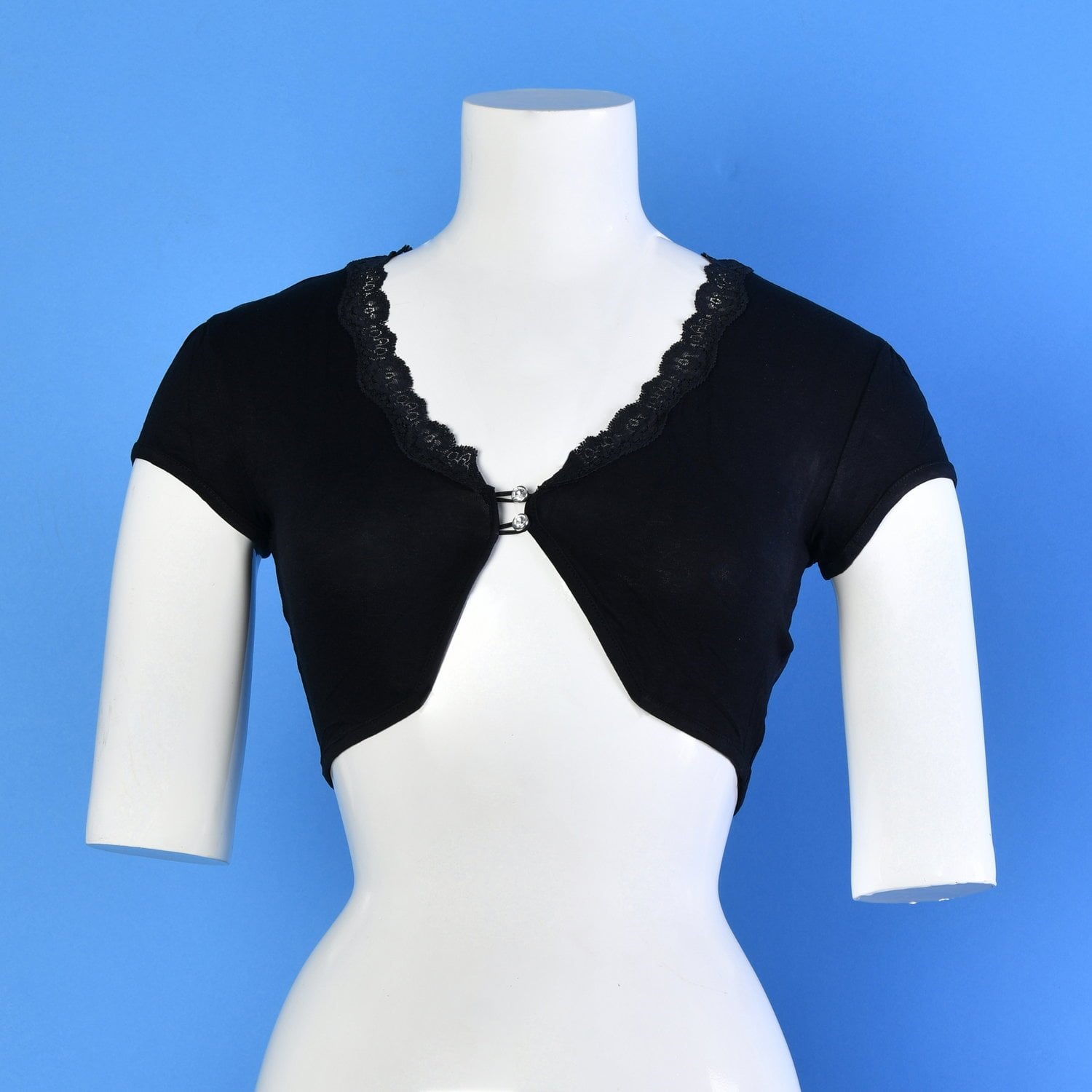 Kadın Büstiyer Bolero Bluz  - Siyah Siyah - XL