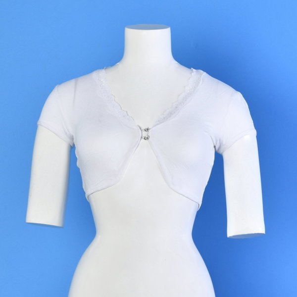 Kadın Büstiyer Bolero Bluz  - Beyaz Beyaz - XL