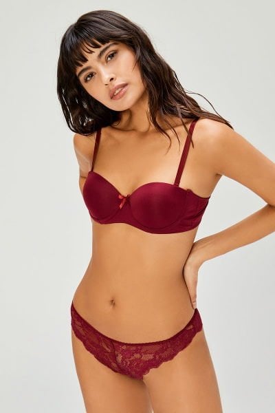 Cansoy Strapless Tulum Sütyen 191 Bordo