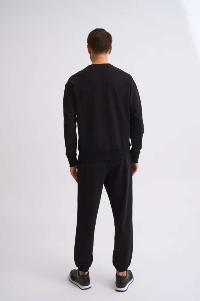 Organik Cepli Erkek Eşofman Altı  - Siyah