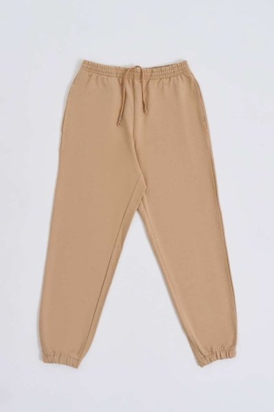 Organik Cepli Erkek Eşofman Altı  - Bej