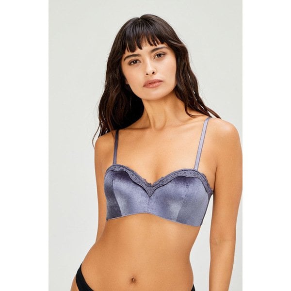 Cansoy Kadife Kaplı Büstiyer 307 Antrasit