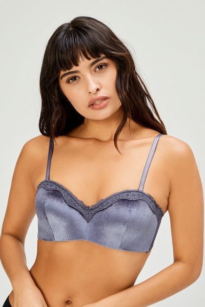 Cansoy Kadife Kaplı Büstiyer 307 Antrasit