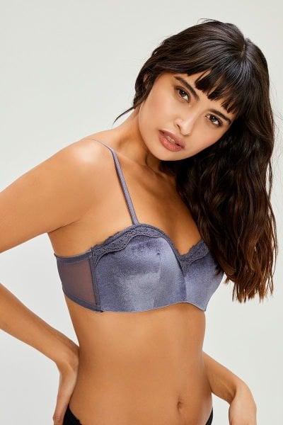 Cansoy Kadife Kaplı Büstiyer 307 Antrasit