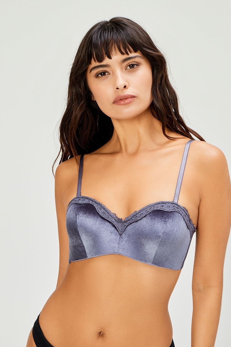 Cansoy Kadife Kaplı Büstiyer 307 Antrasit