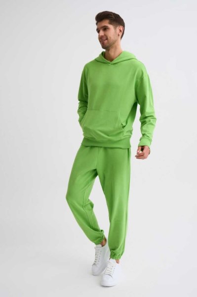 Organik Cepli Erkek Eşofman Altı  - Yeşil