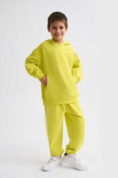 Organik Cepli Bağcıklı Erkek Çocuk Eşofman Altı - Sarı