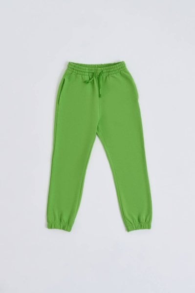 Organik Cepli Bağcıklı Kız Çocuk Eşofman Altı - Yeşil